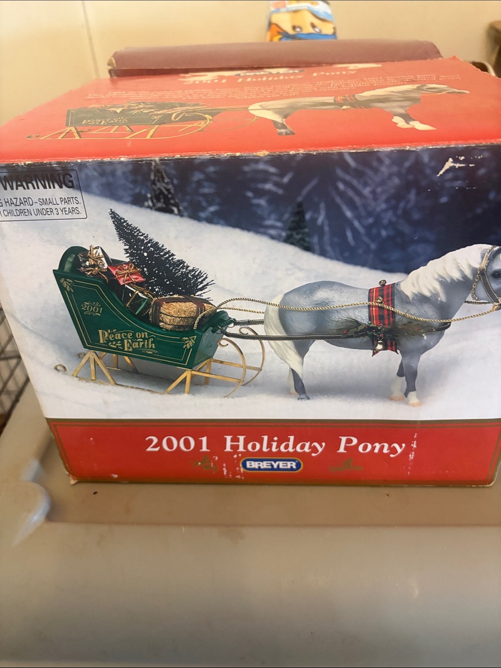 Breyer 2001 Holiday Pony Jingles Sleigh Figurine IOB